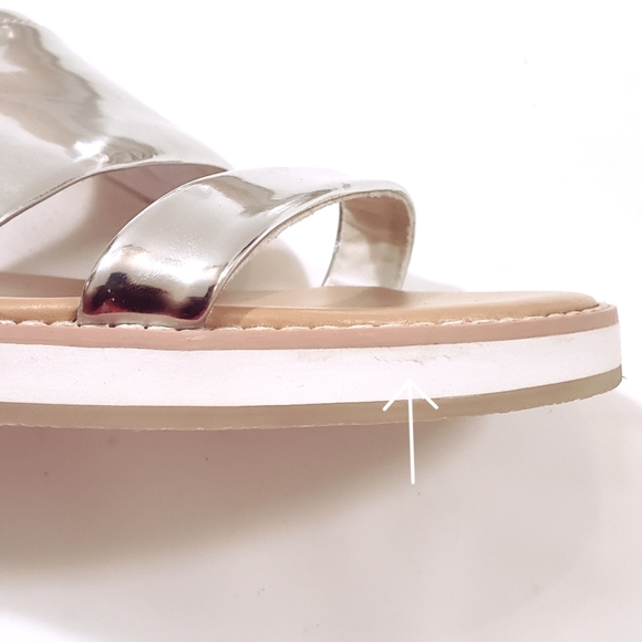 ALDO Silver Double Strap Sandals - Picture 8 of 8